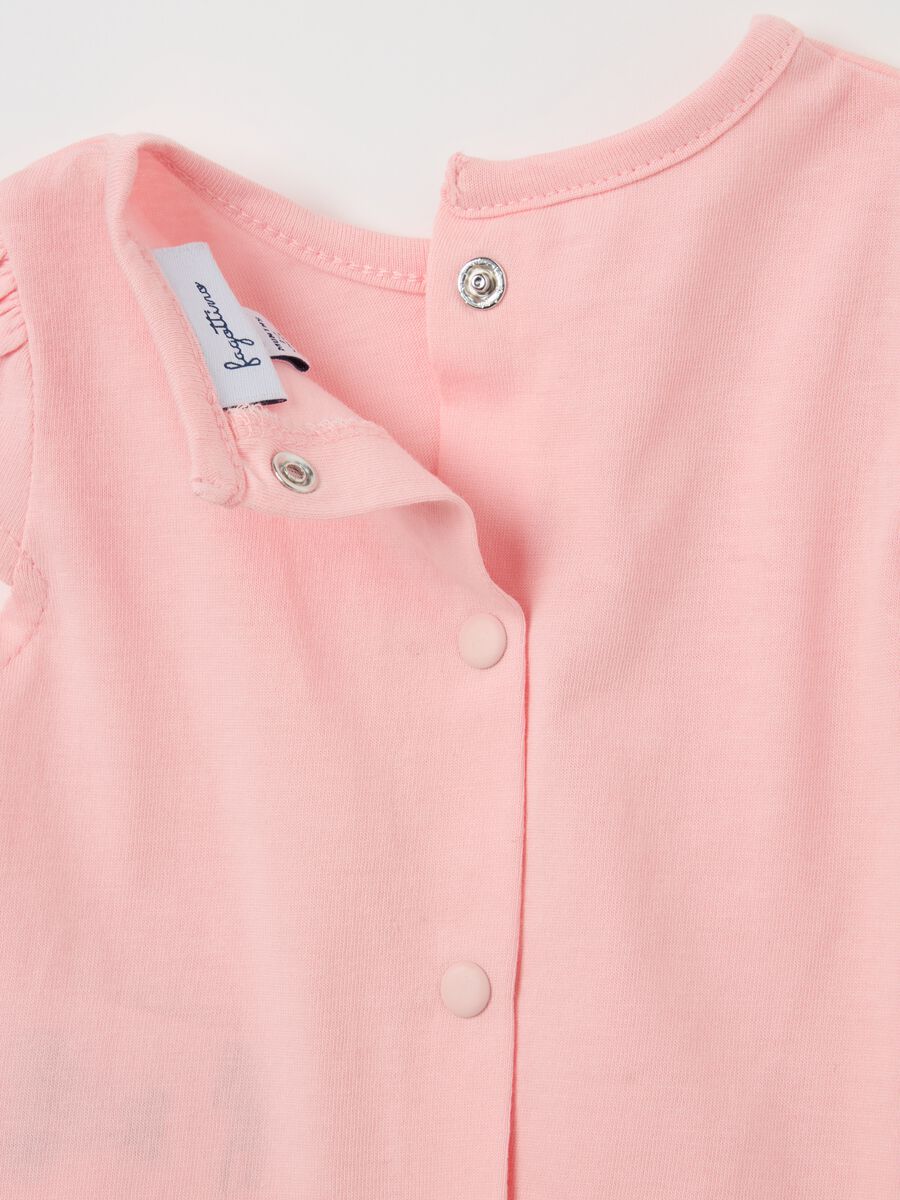 Cotton T-shirt and denim dress set with embroidery_3