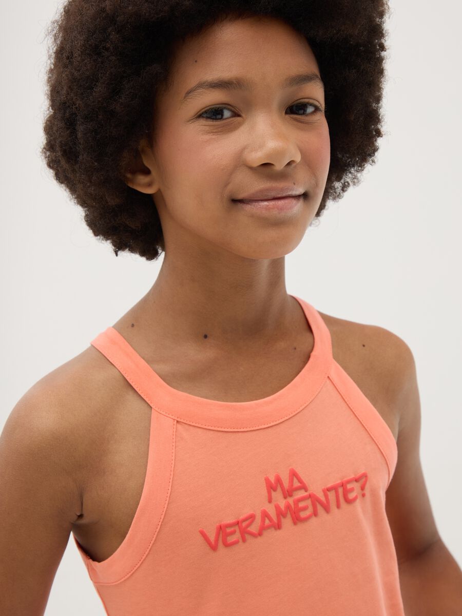 Girls' Orange Fitted Pure Cotton Top with Print_1