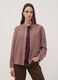 White checked stretch viscose shirt with mandarin collar_2