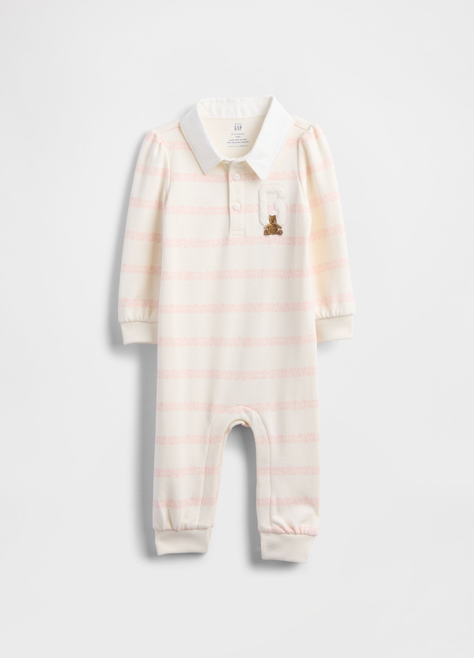 Pink cotton baby unisex romper