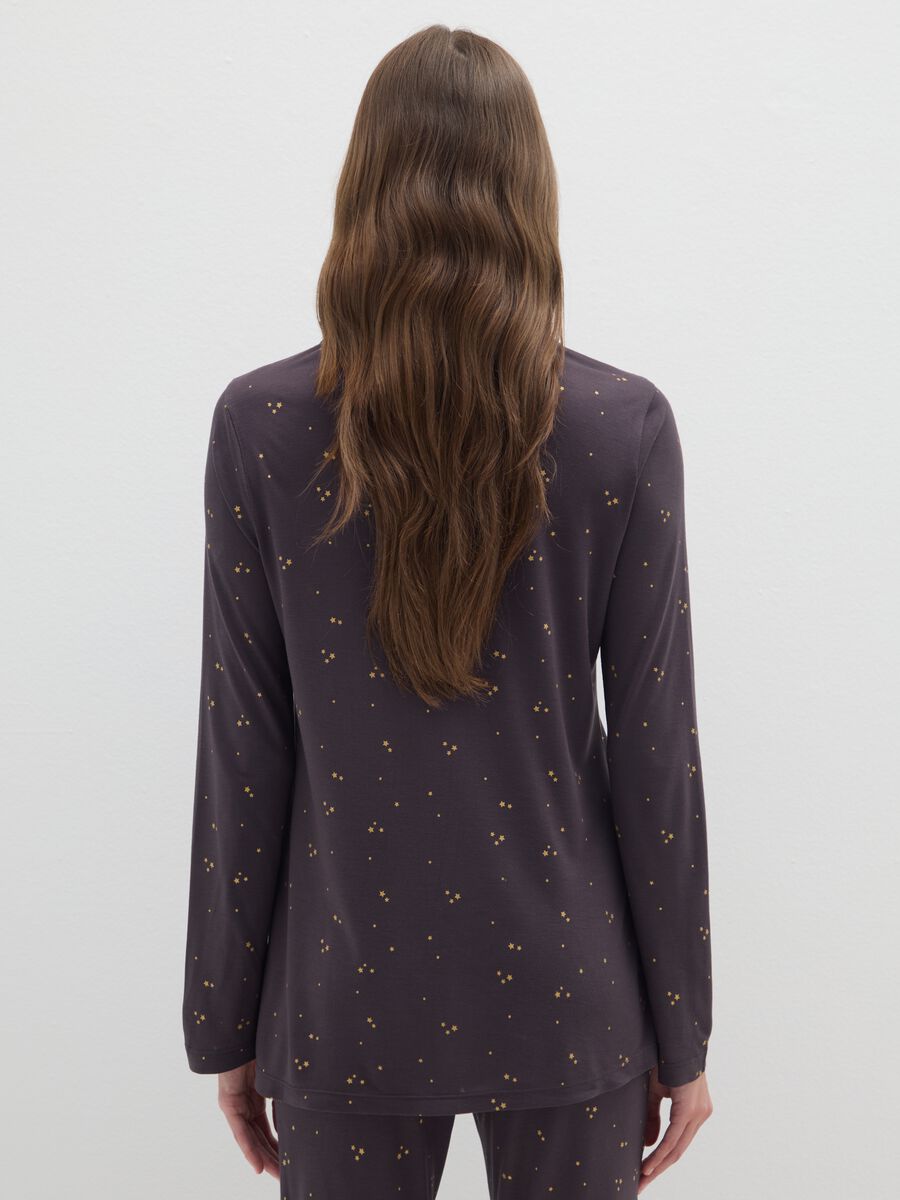 Brown pajama shirt regular fit with print_2