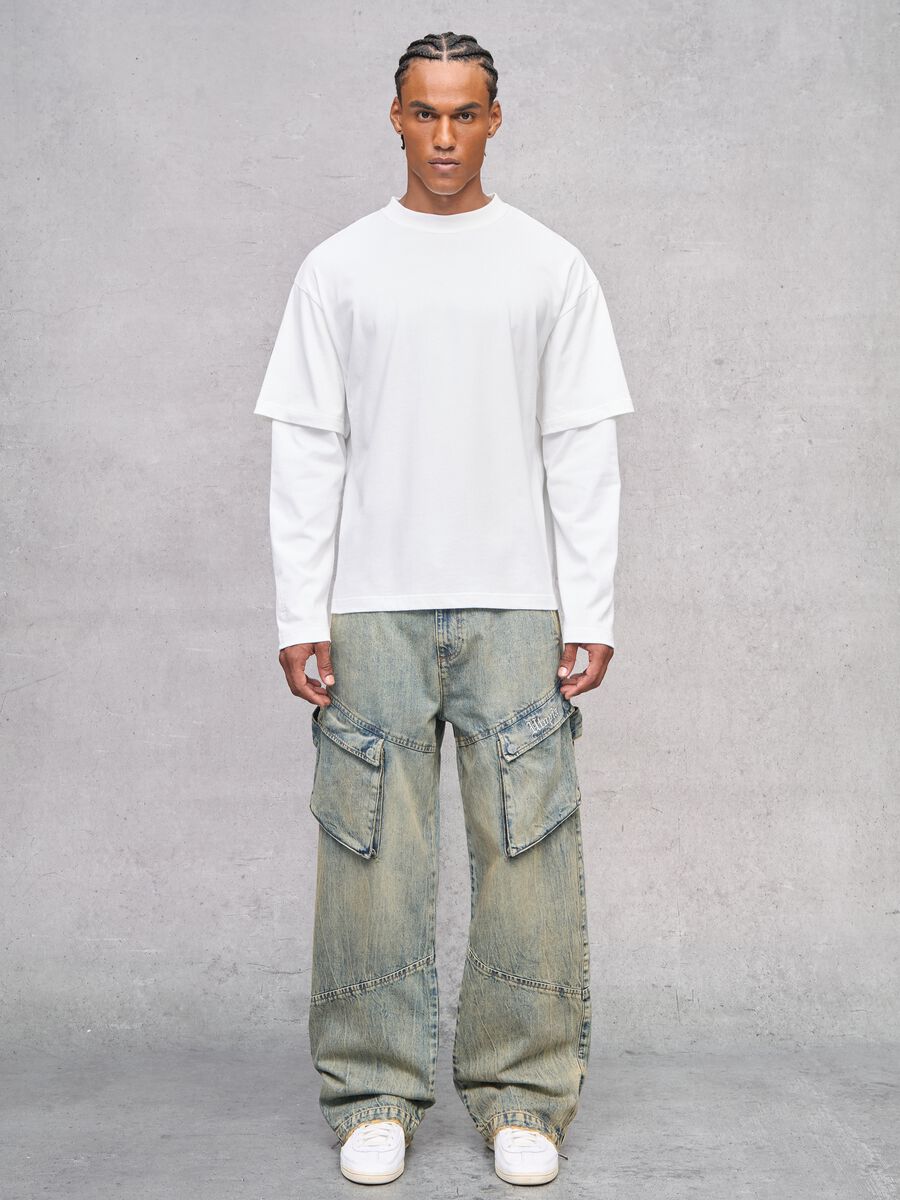 Cargo Denim Washed Light Blue & Tea_0