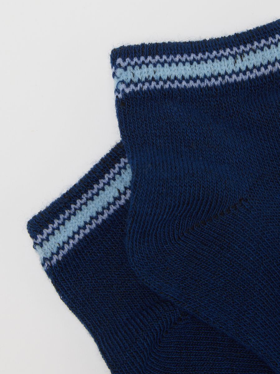 Bipack calze corte in misto cotone a righe multicolor per neonati_2