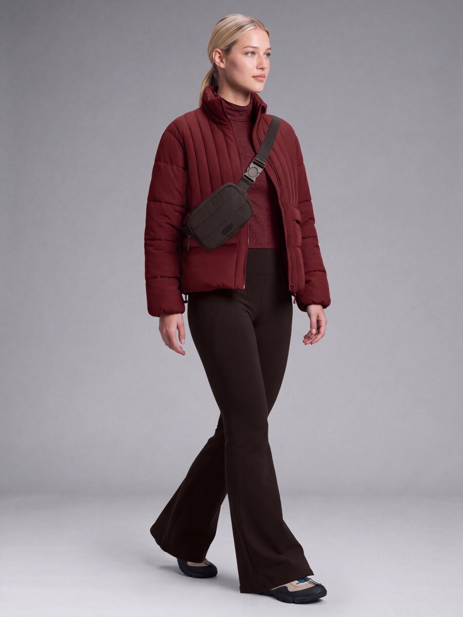 Pantaloni marroni flare in tessuto elasticizzato ALTAVIA STUDIO_0