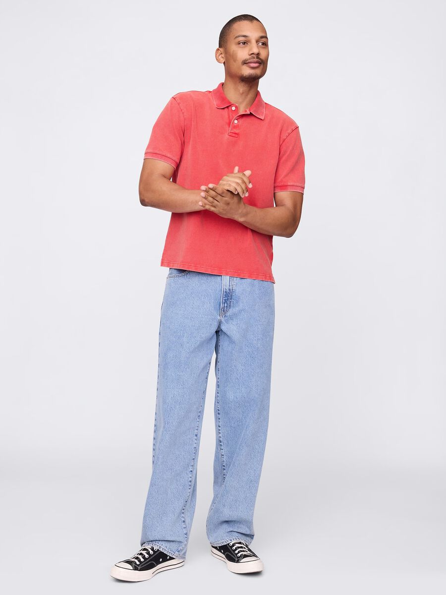 Polo shirt with short sleeves in cotton_1