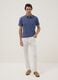 Slim fit stretch cotton white trousers_0