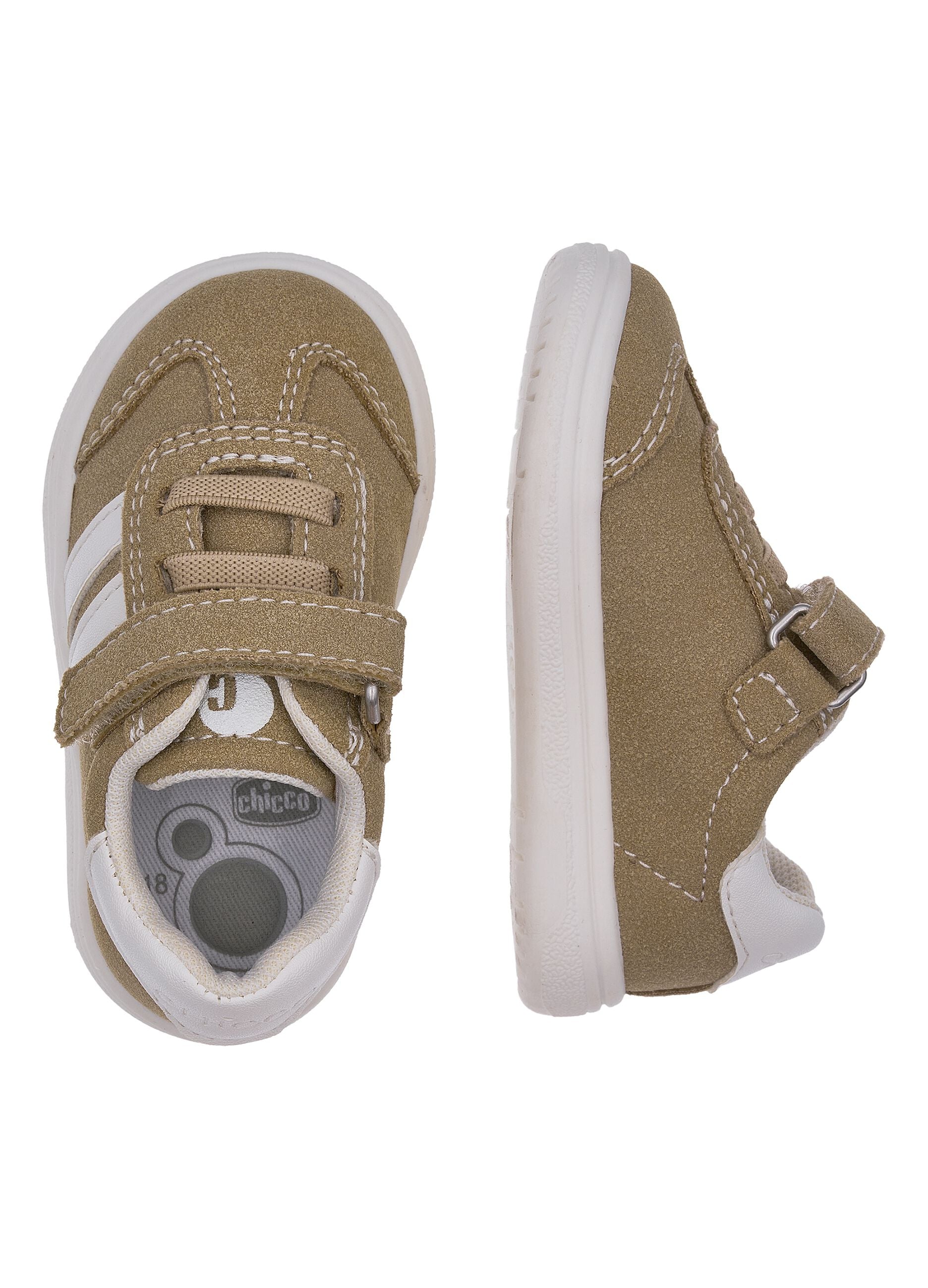 Beige Chicco sneakers with hook-and-loop strap