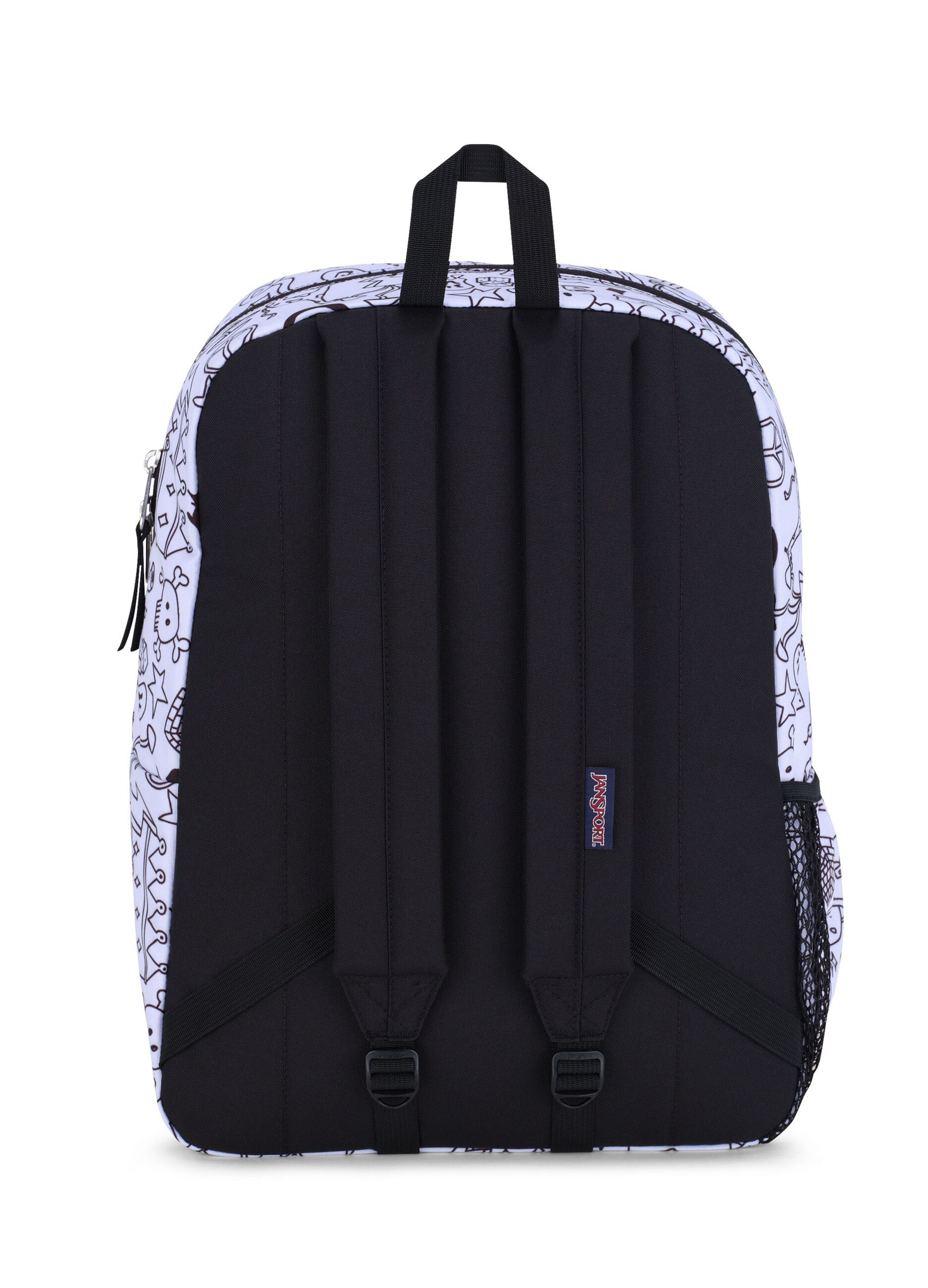Cross Town backpack with black and white symbols