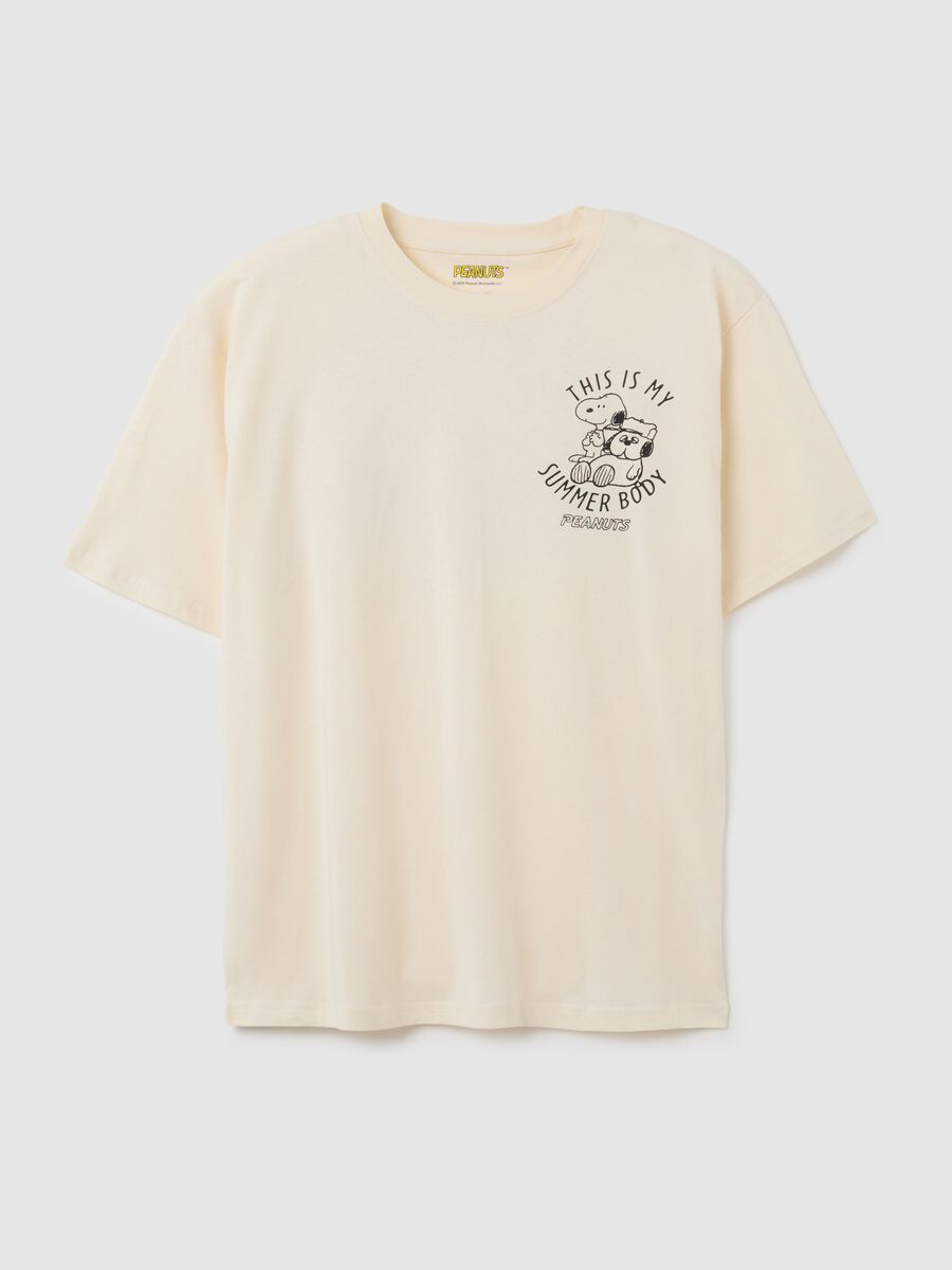 Beige pure cotton regular fit T-shirt_4