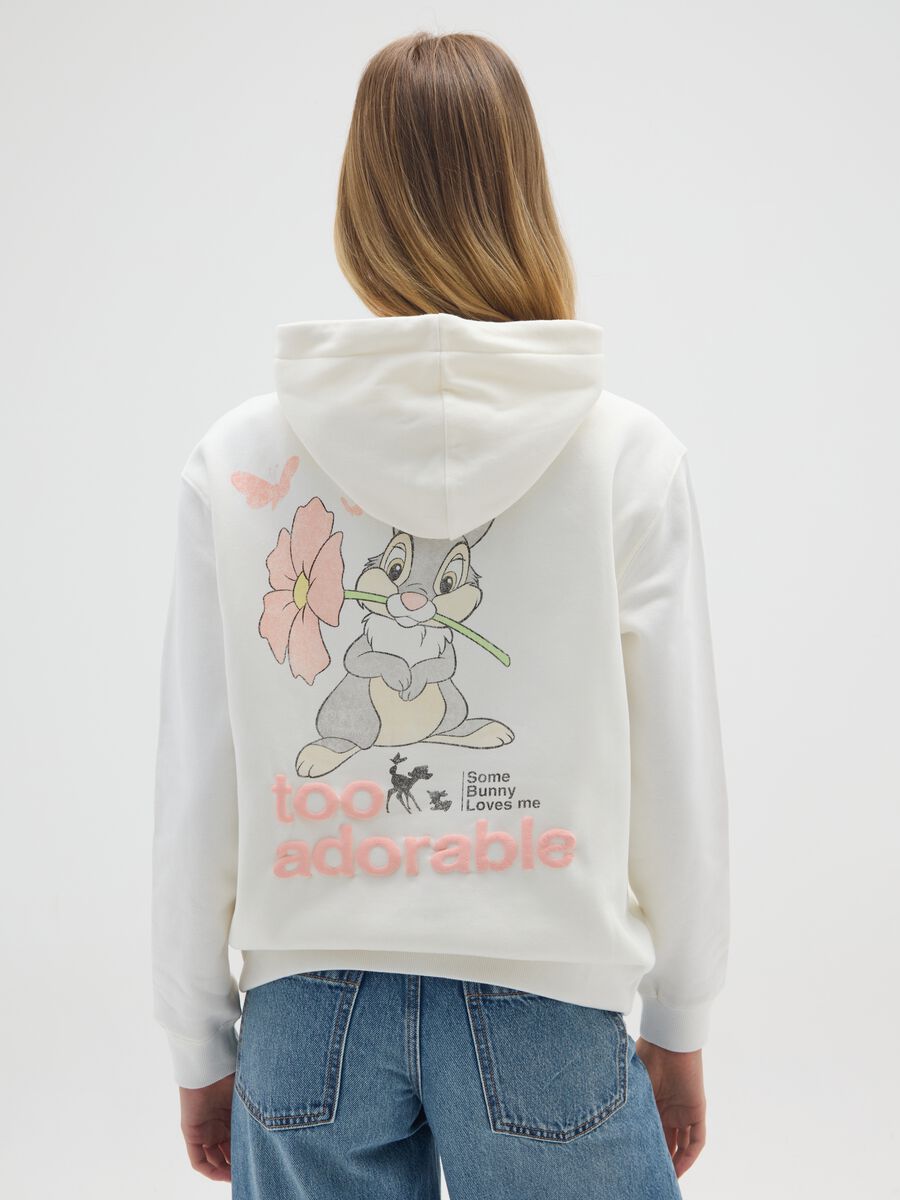 White cotton blend regular fit sweatshirt with print_2