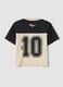 Beige kids&rsquo; short-sleeve V-neck oversized T-shirt_1