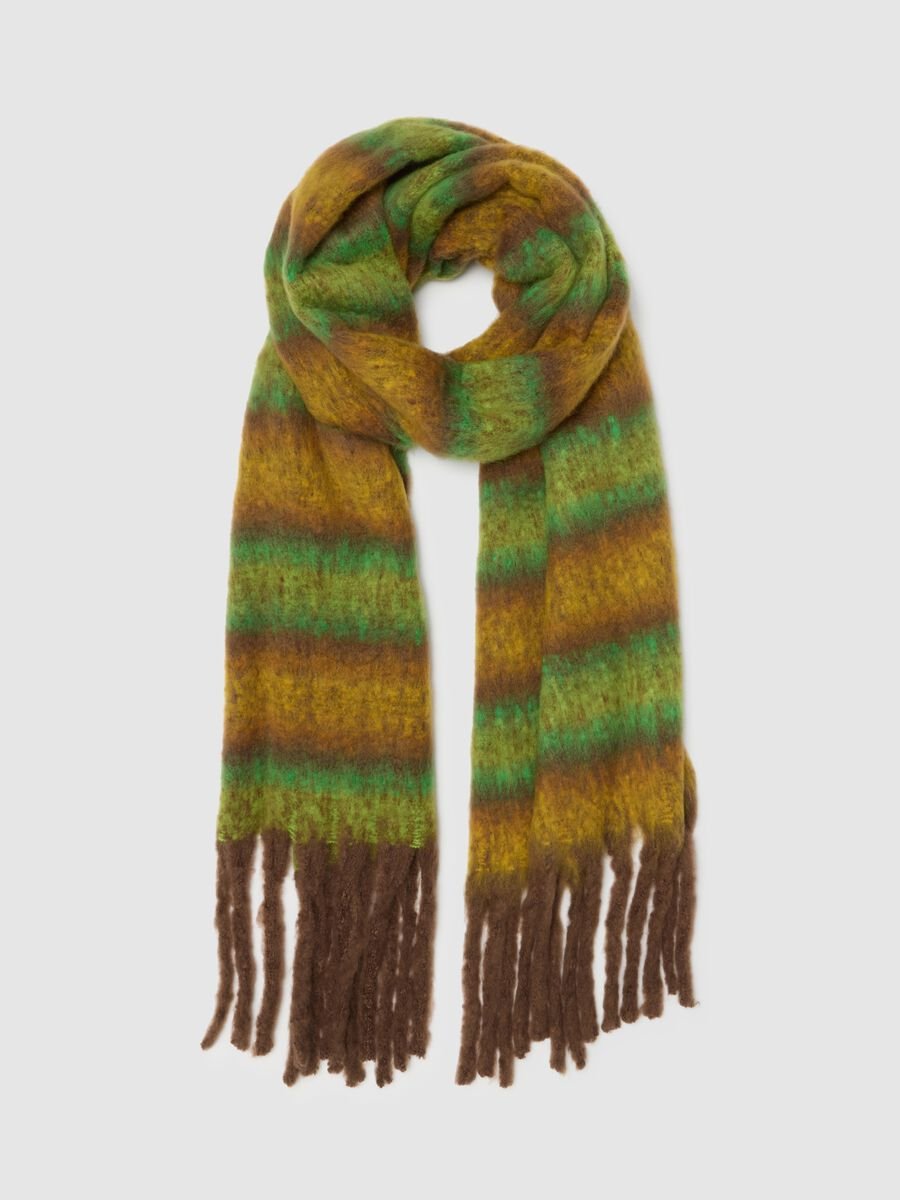 Multicolour scarf in mixed fabric_0