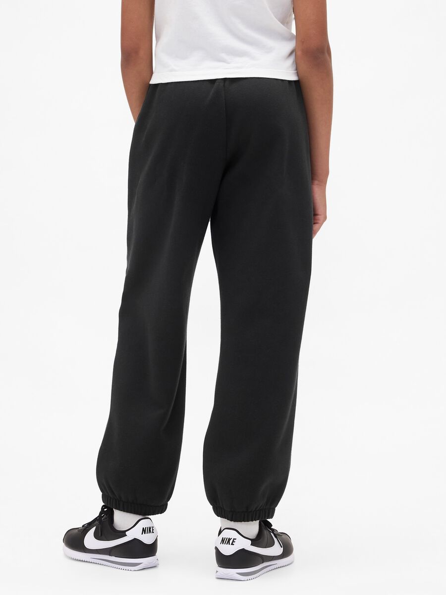 Black cotton blend trousers for girls_2