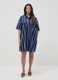Blue striped pure cotton shirt dress_0
