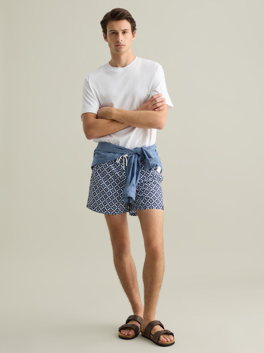 Men’s boxer shorts in multicoloured blended fabric with regular fit and print._0