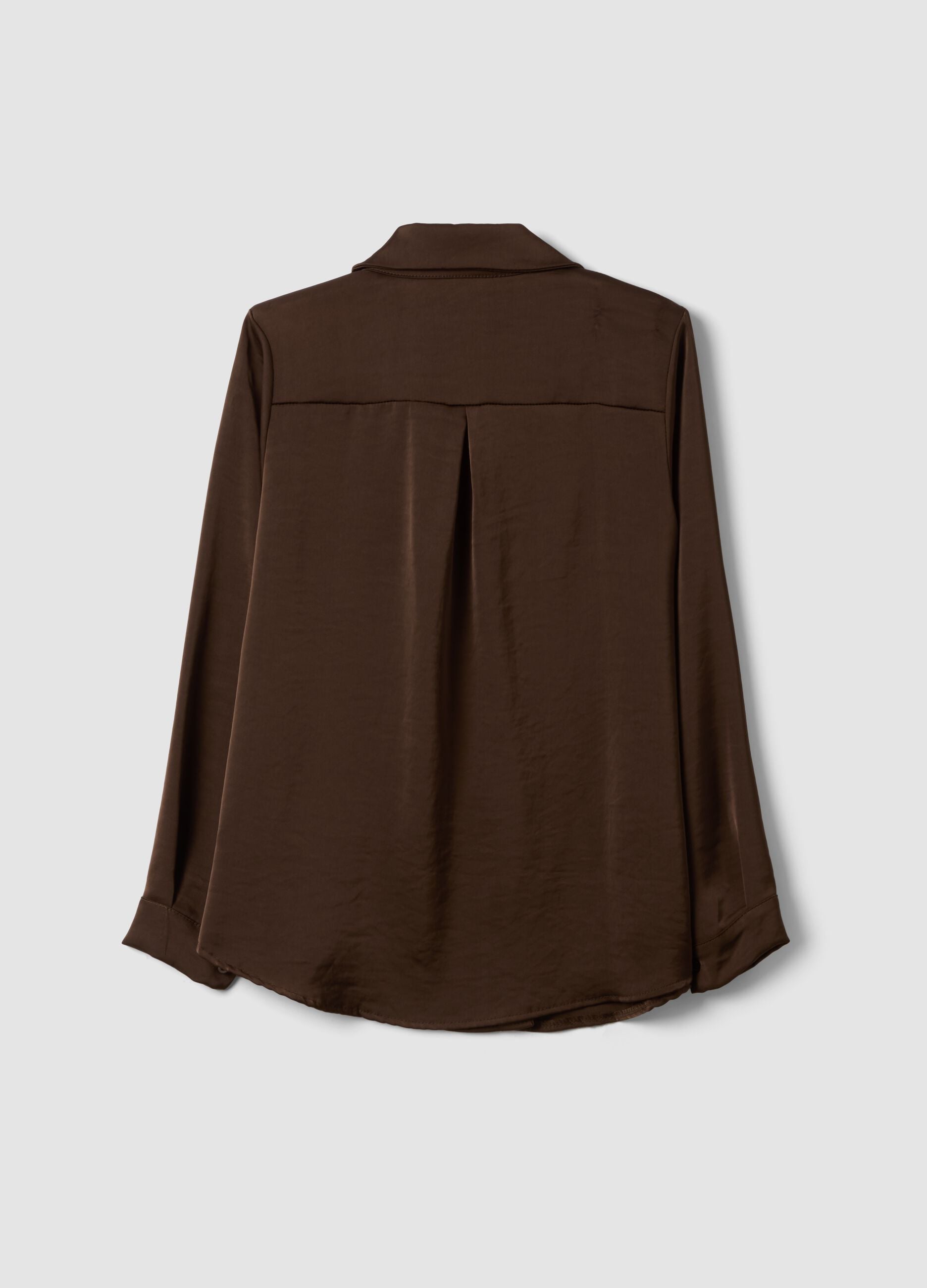 Camicia marrone regular fit con colletto classico