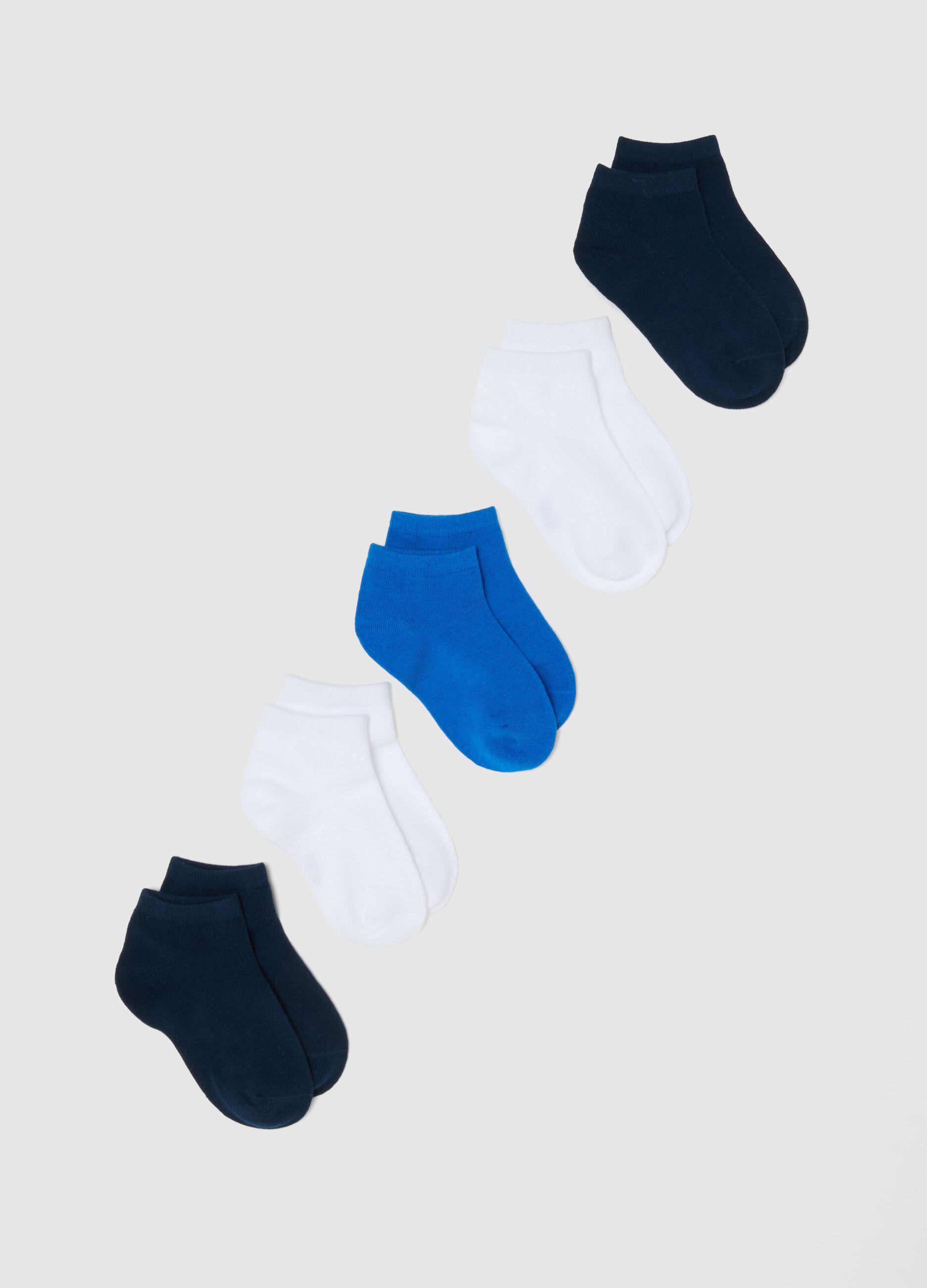Multicoloured organic cotton blend multipack socks for kids