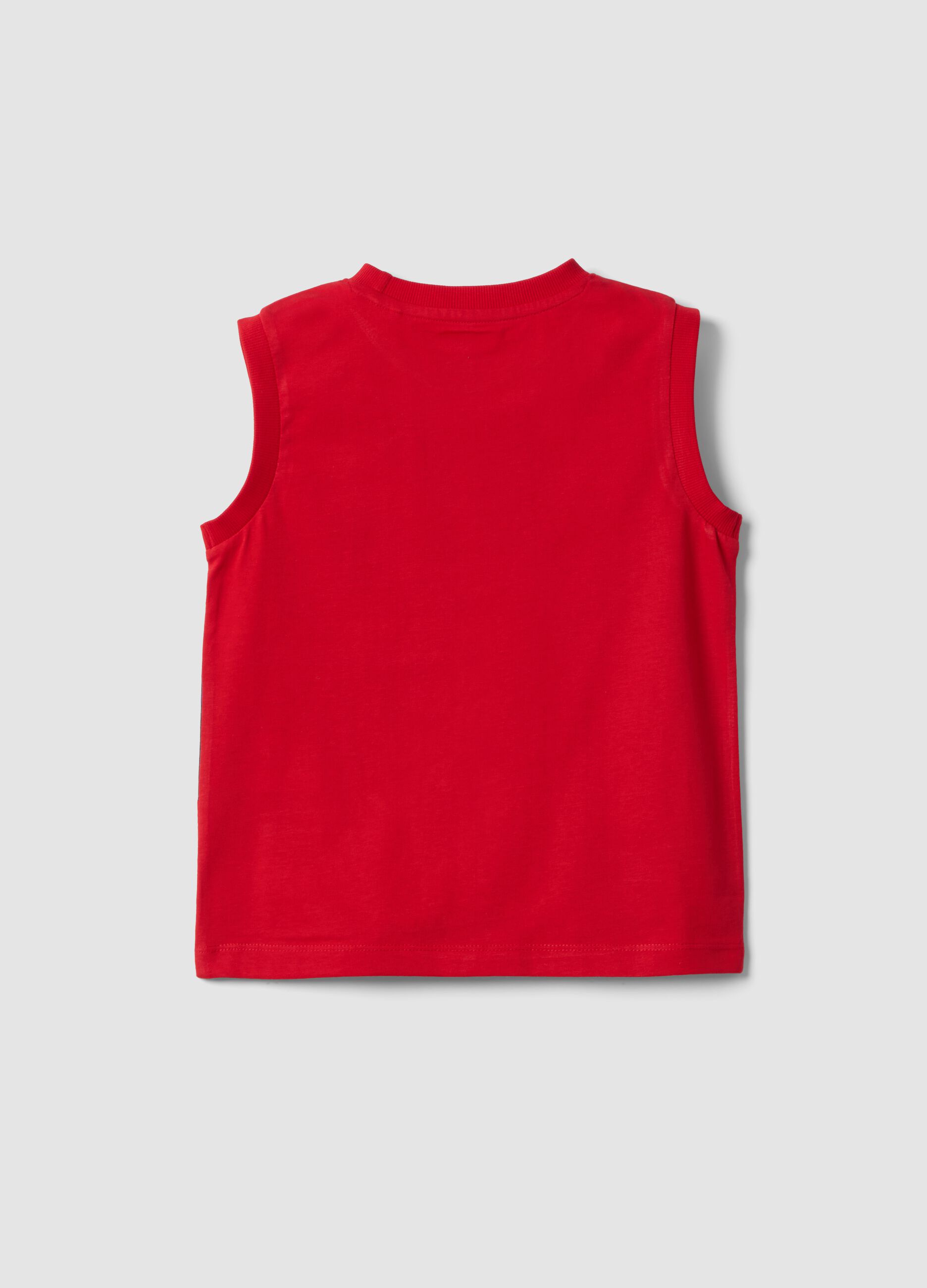 Red pure cotton Spider-Man vest top