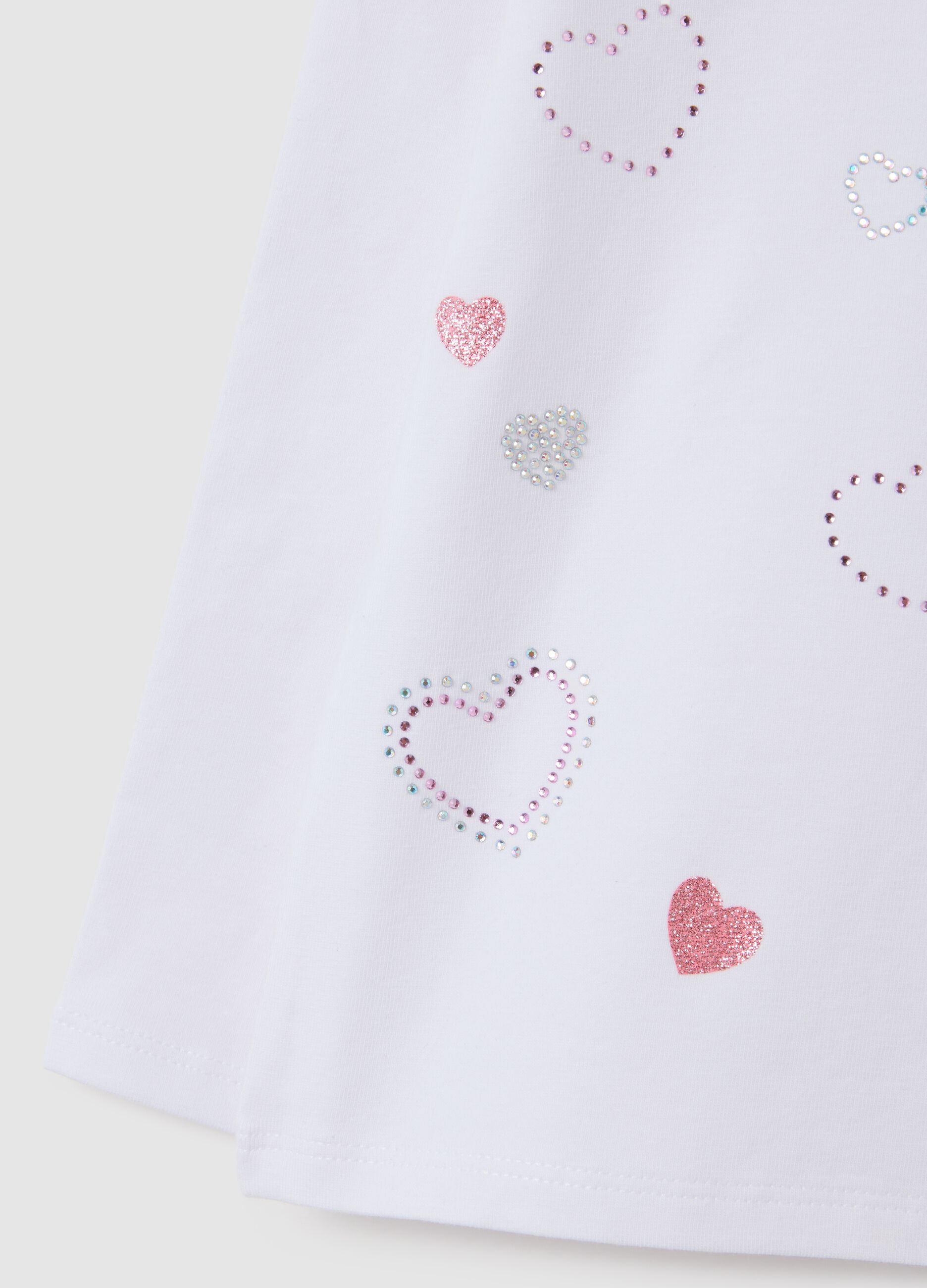 Girls' white cotton top regular fit