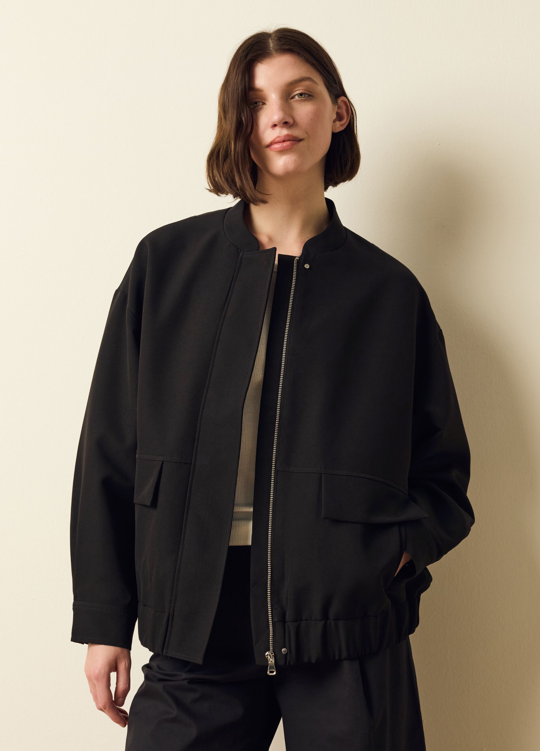 Full-zip bomber jacket