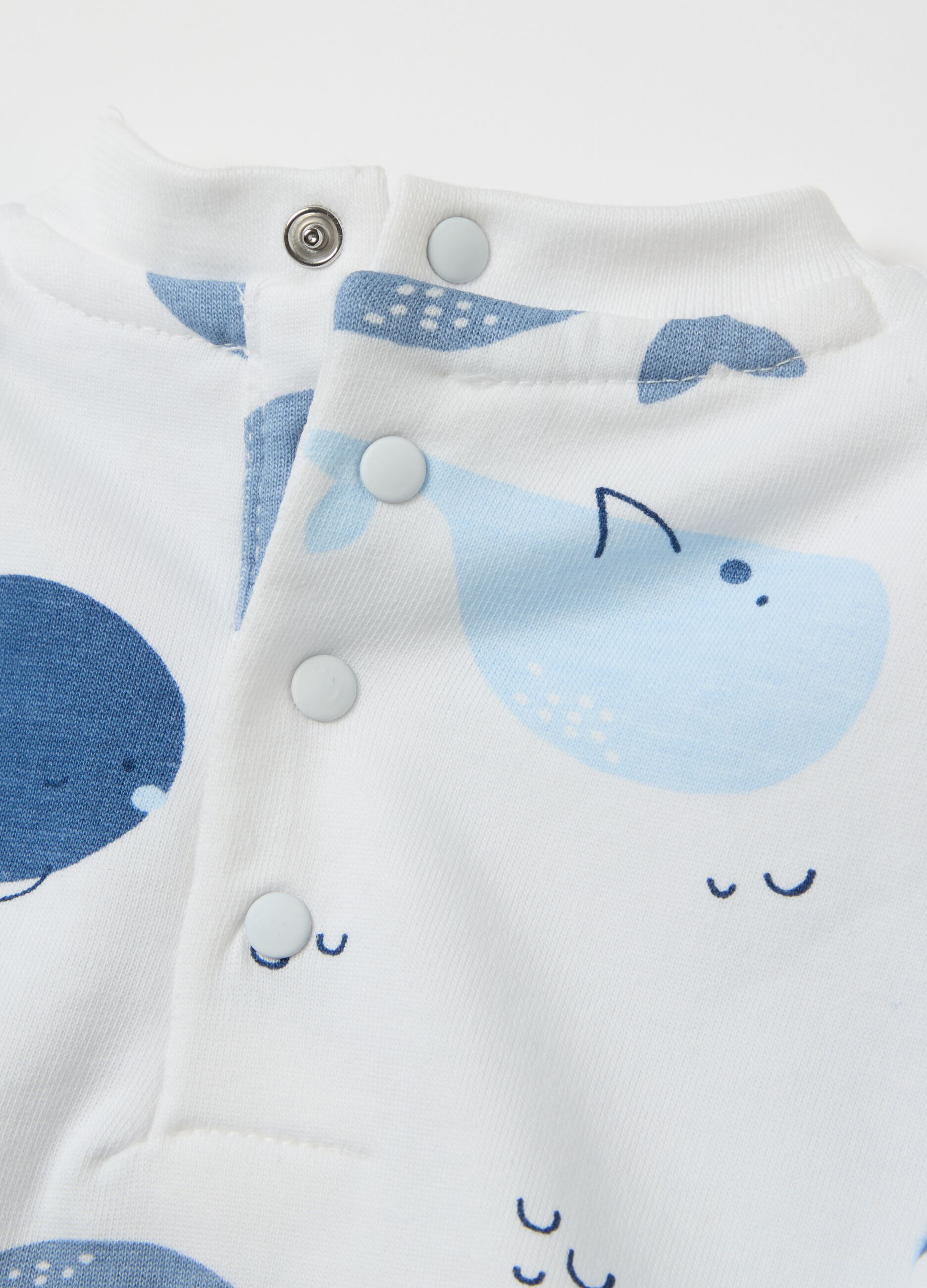 Cotton jogging set with cetaceans print