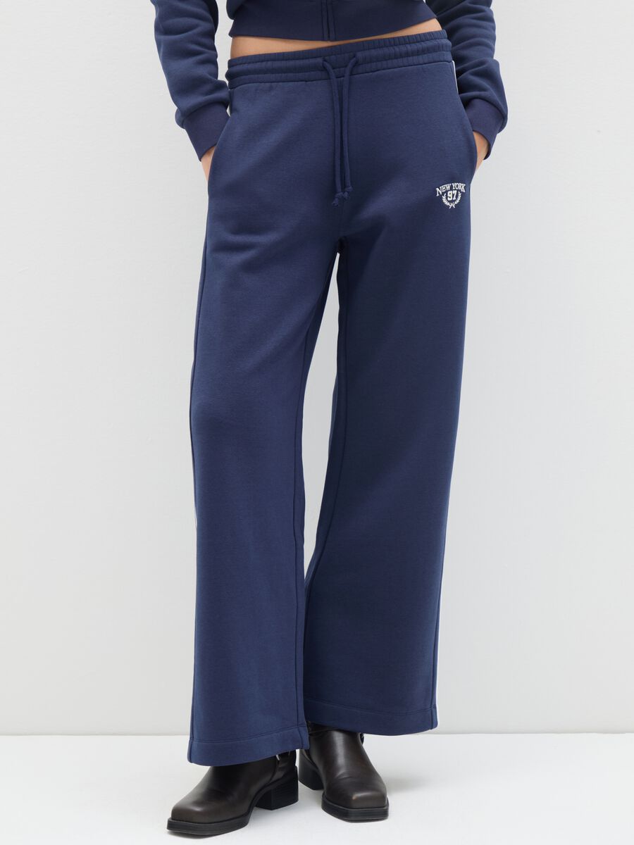 Multicolour Cotton Blend Wide Leg Trousers_1