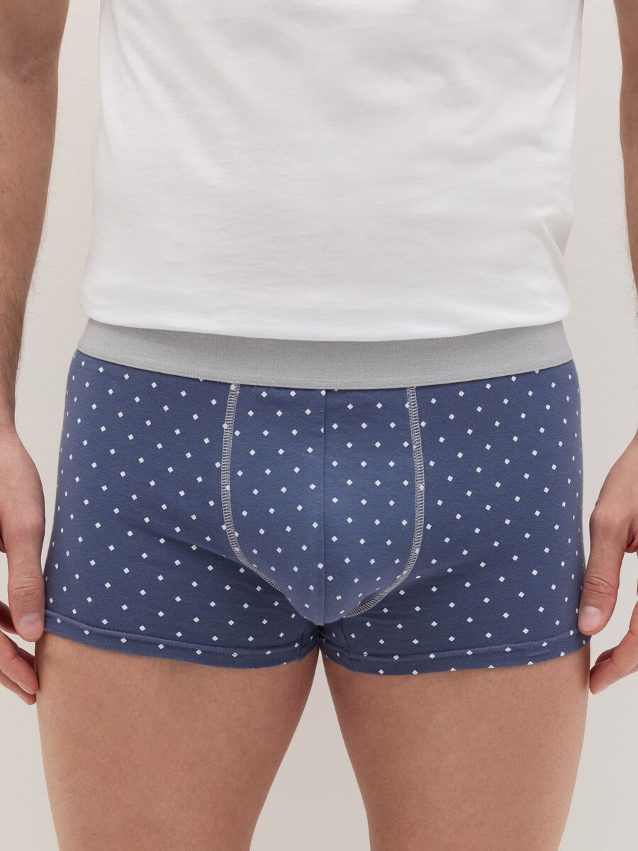 Midi boxer shorts in stretch cotton with pattern._1
