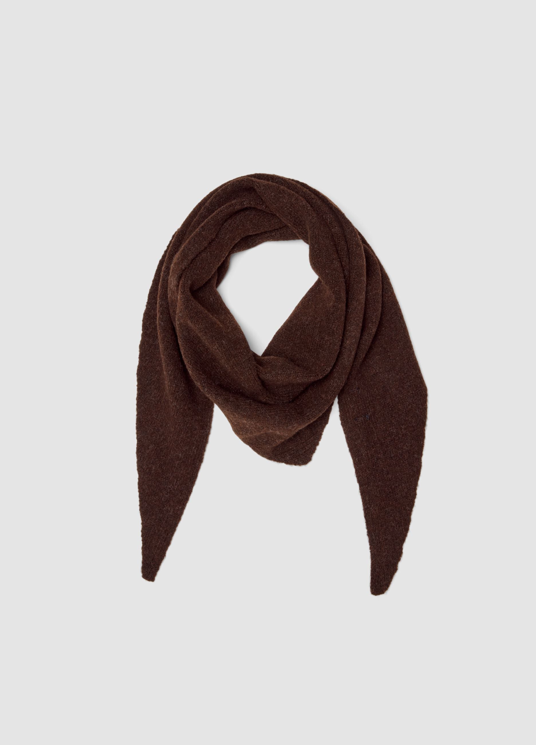 Brown stretch-fabric scarf