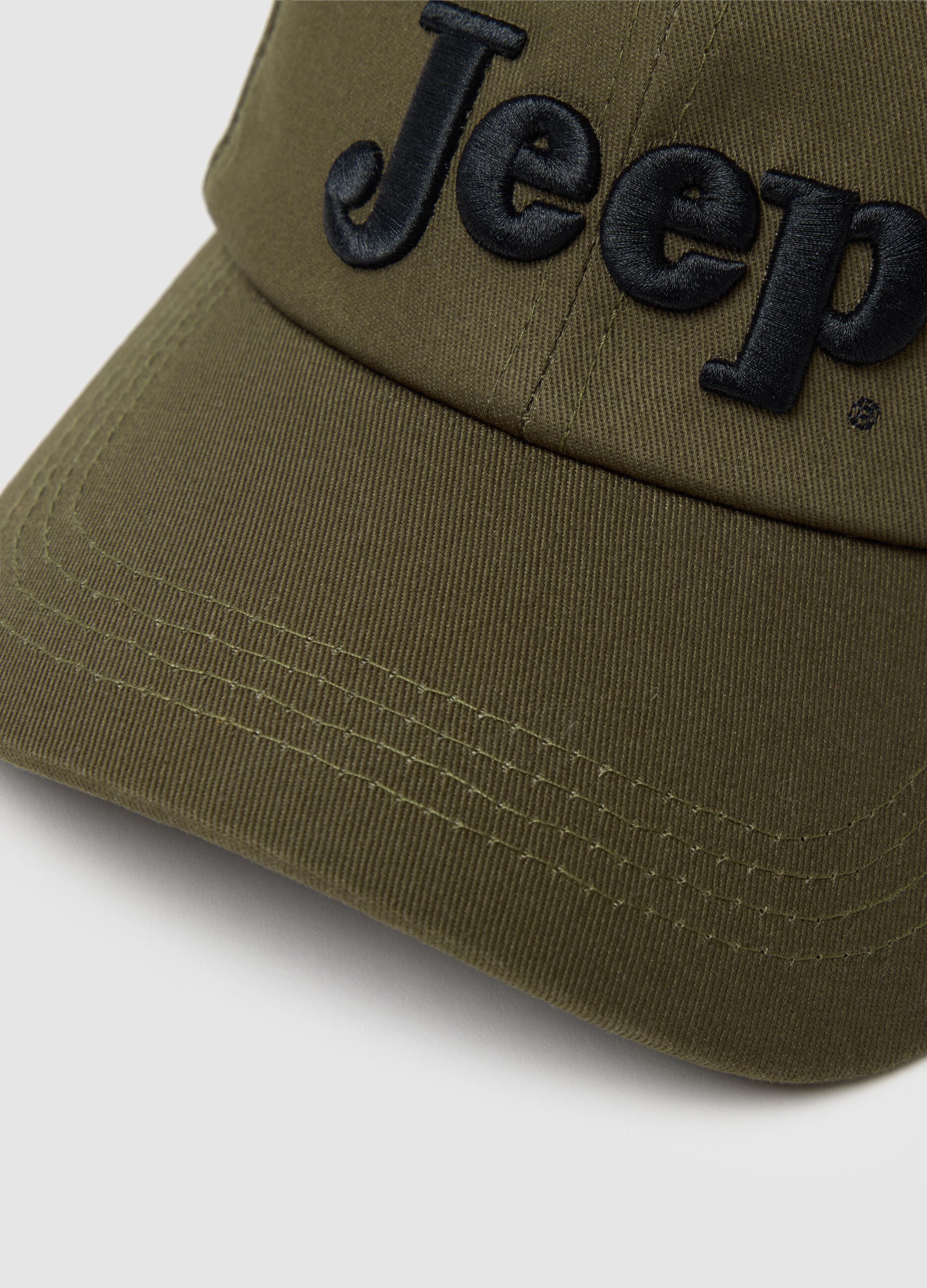 Men's green pure cotton cap with Jeep logo