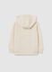 Girls' pure cotton beige regular fit hoodie with zip_1