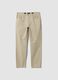 Beige pure cotton five-pocket trousers_4