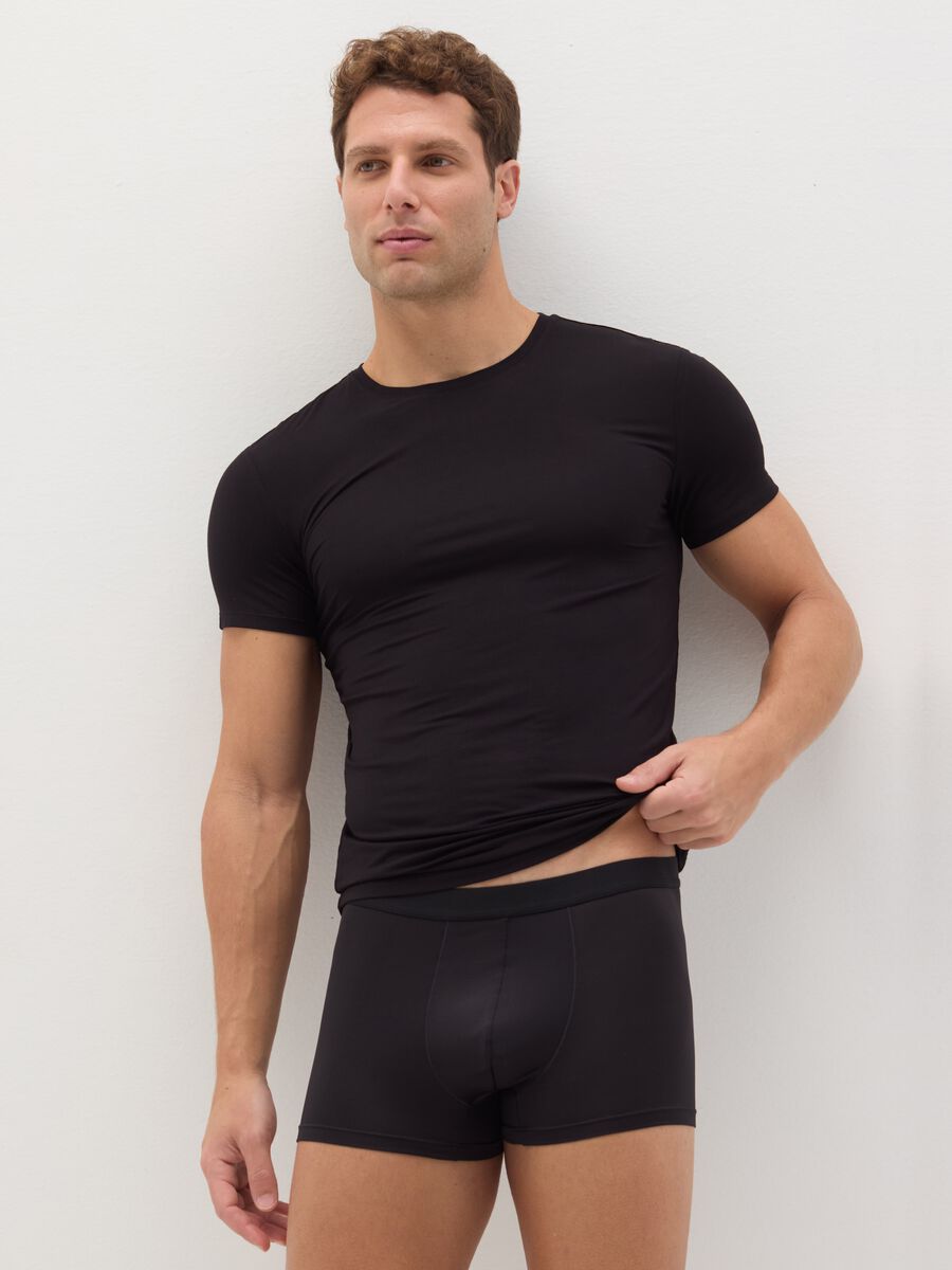 Stretch modal undershirt with round neck_0
