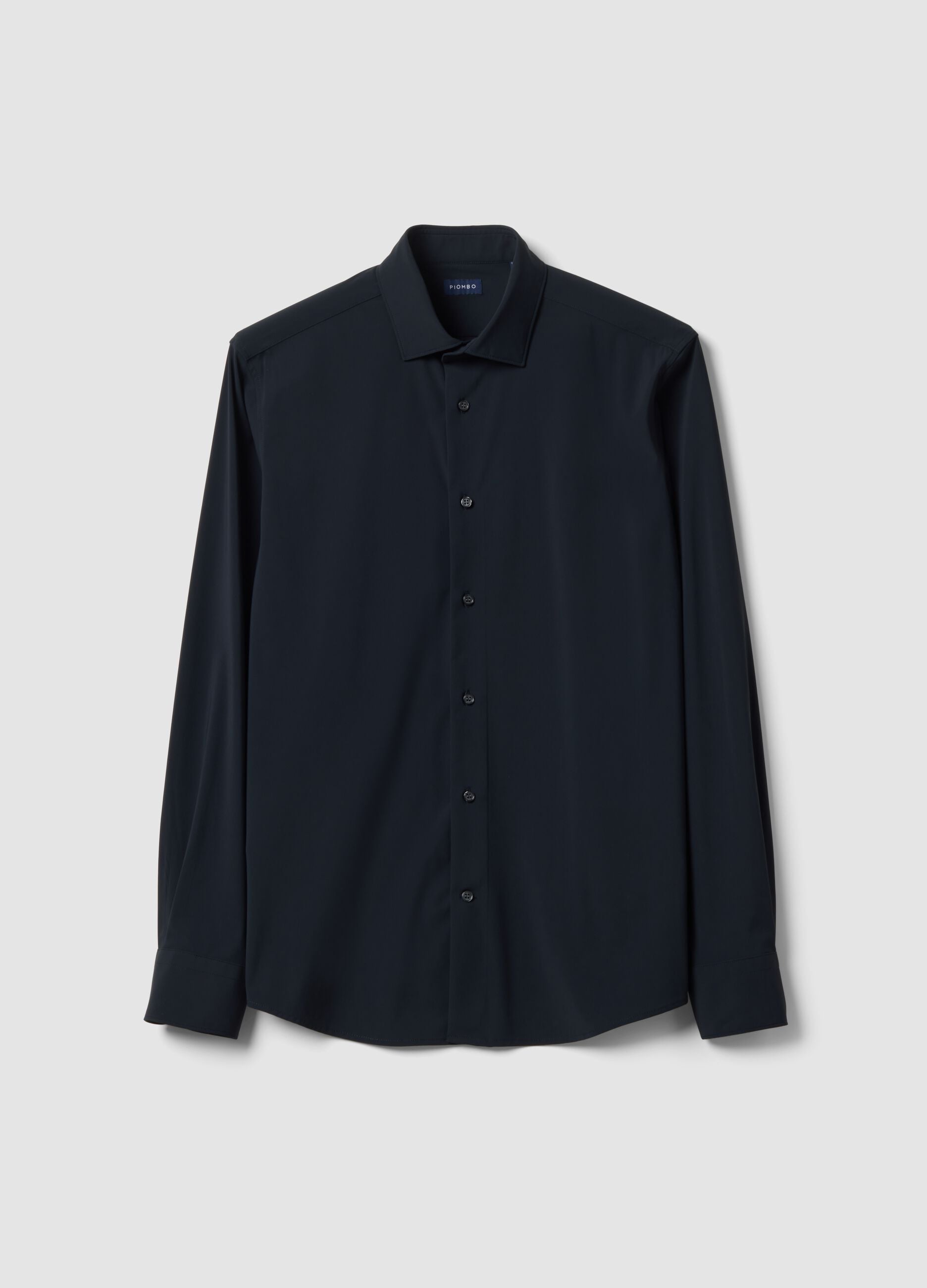 Black slim-fit shirt in breathable stretch fabric with 4-way stretch
