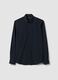 Black slim-fit shirt in breathable stretch fabric with 4-way stretch_0