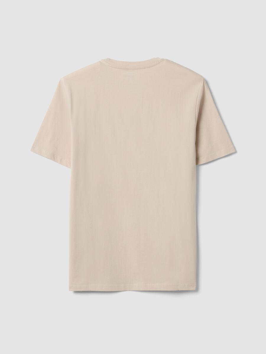 T-shirt beige in puro cotone organico jersey regular fit_5