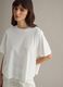T-shirt a maniche corte in misto cotone bianca regular fit_0