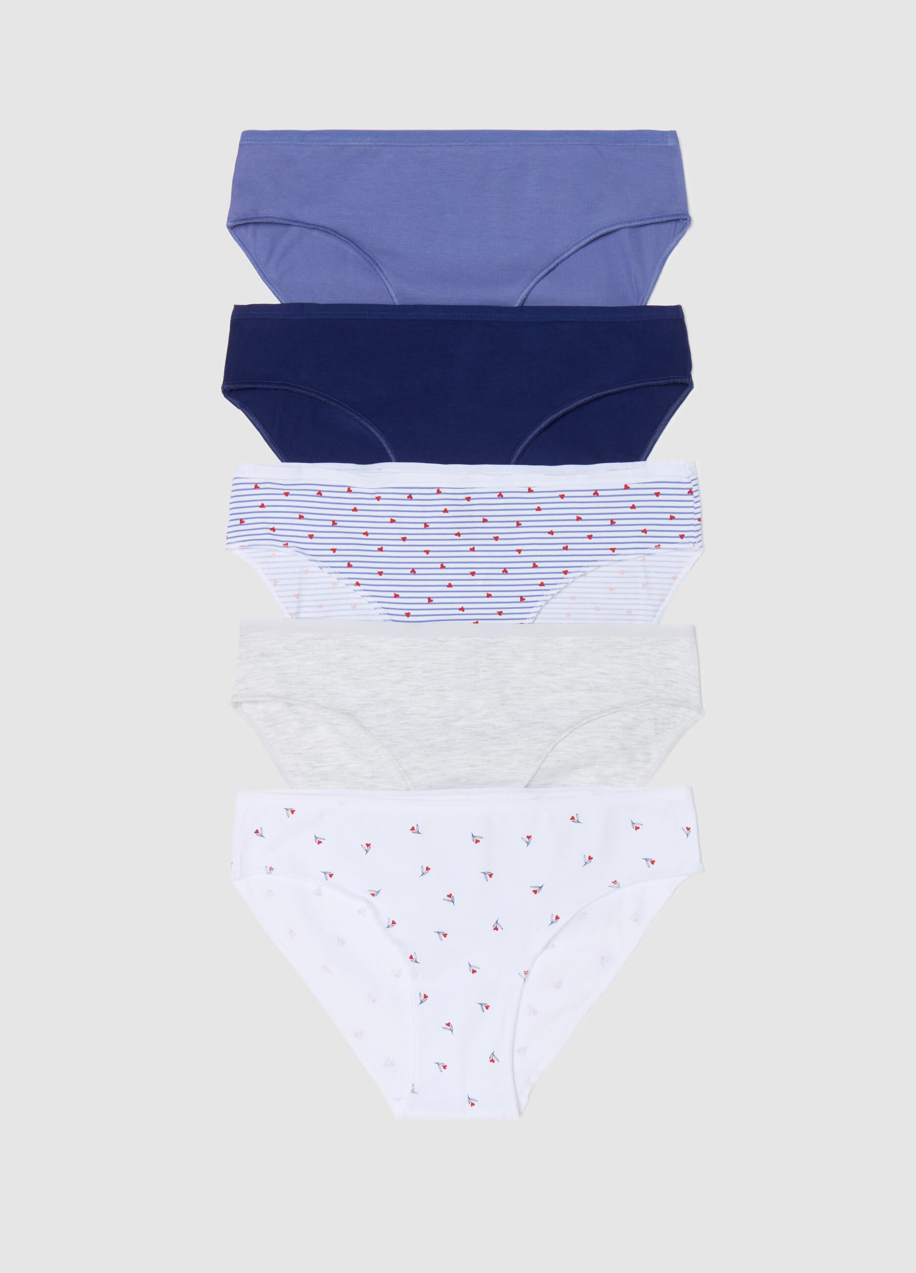 Five-pack briefs in stretch viscose and cotton