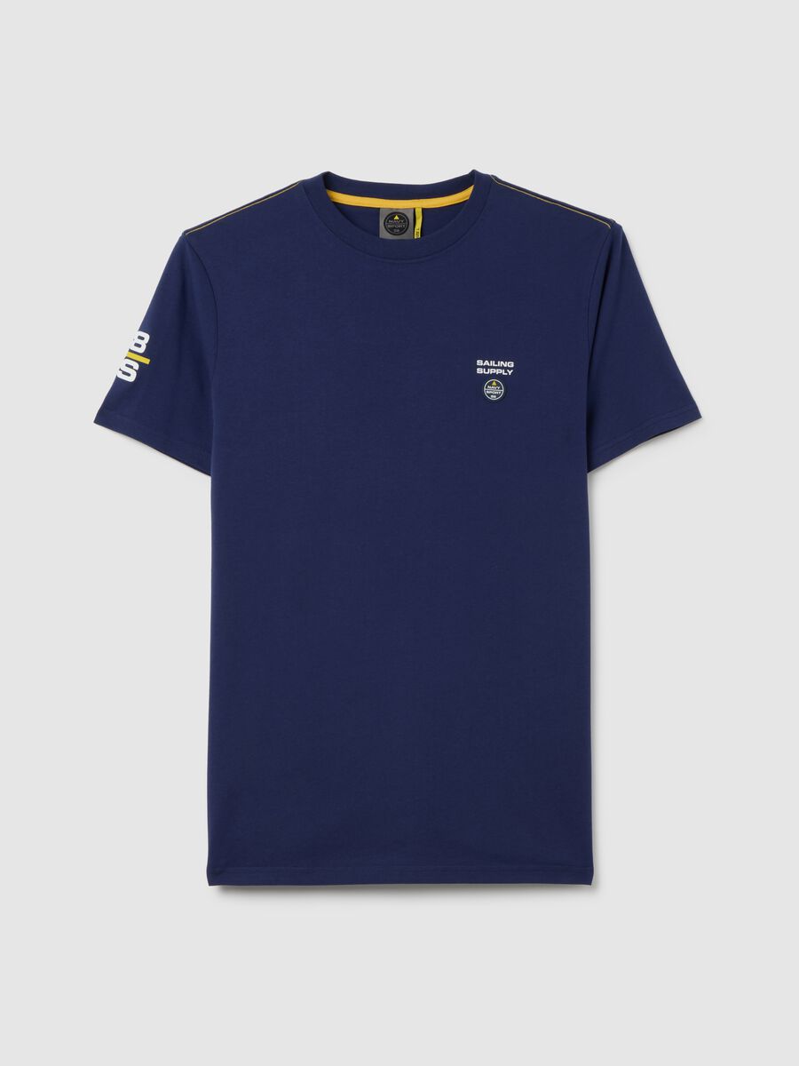 T-shirt in puro cotone blu_4