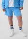 Children's regular fit blue cotton blend shorts_1