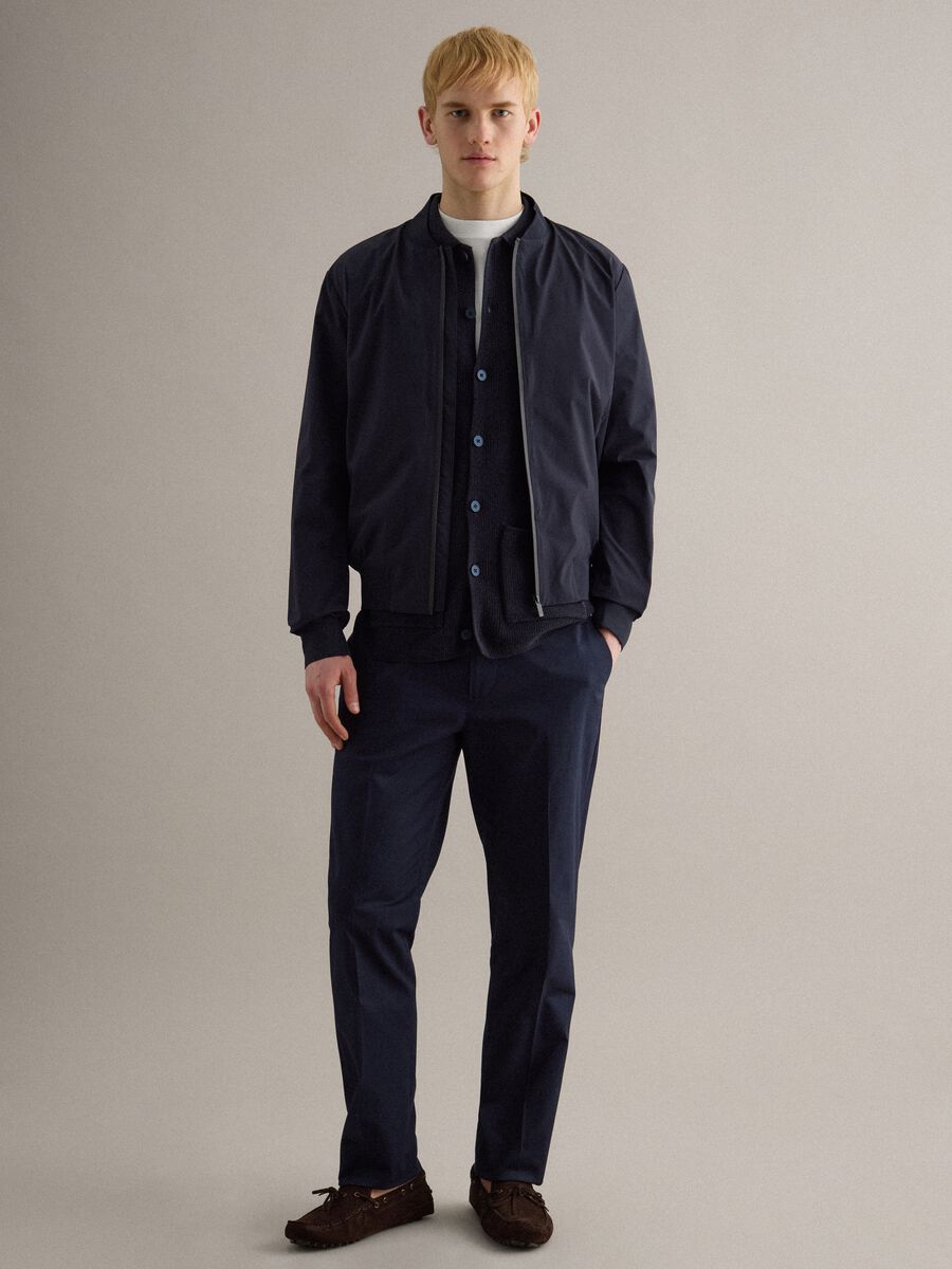 Bomber blu regular fit con zip intergale_2