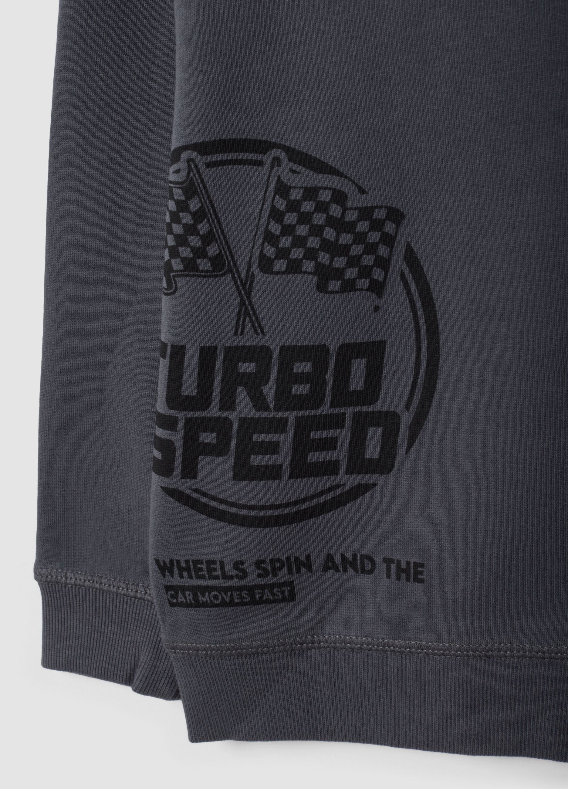 Grey crew-neck sweatshirt in pure organic cotton