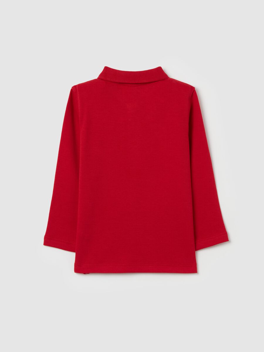 Long-sleeved cotton polo shirt_1