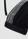 Black stretch bandeau bikini top with beaded detail_5