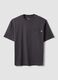 Grey pure cotton T-shirt with chest pocket, regular fit_4