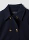 Blue double-breasted stretch viscose blazer with gold-tone buttons_5