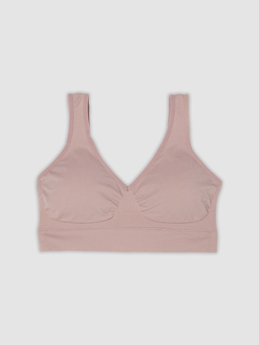 Pink stretch-fabric bra with removable padding_4