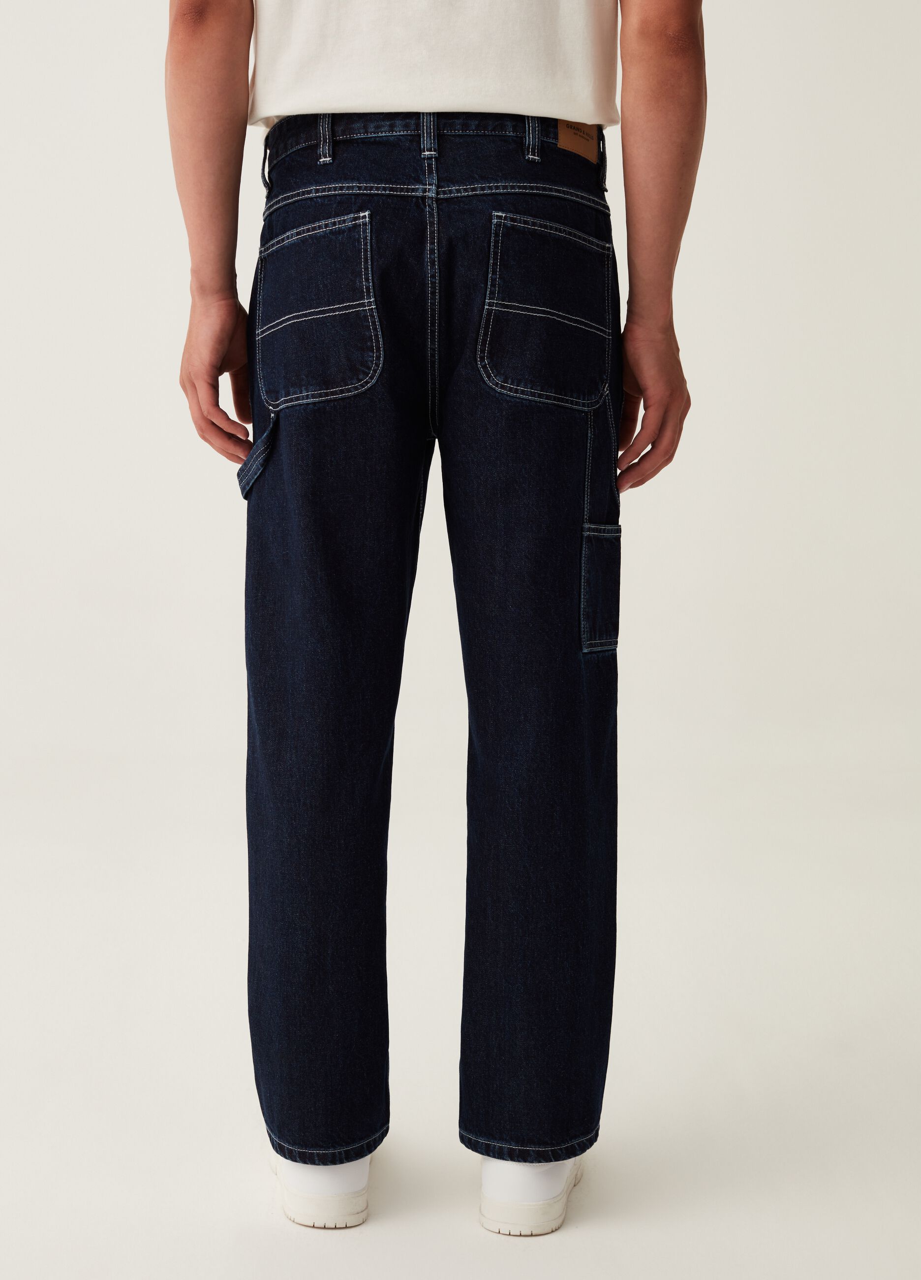 Jeans carpenter con cuciture a contrasto_2