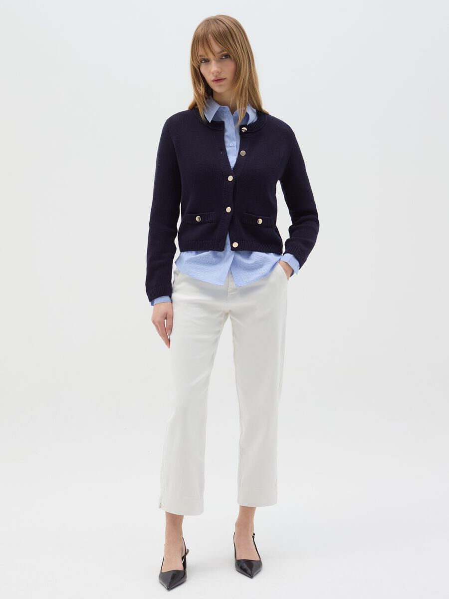 Cotton cardigan with golden buttons_1