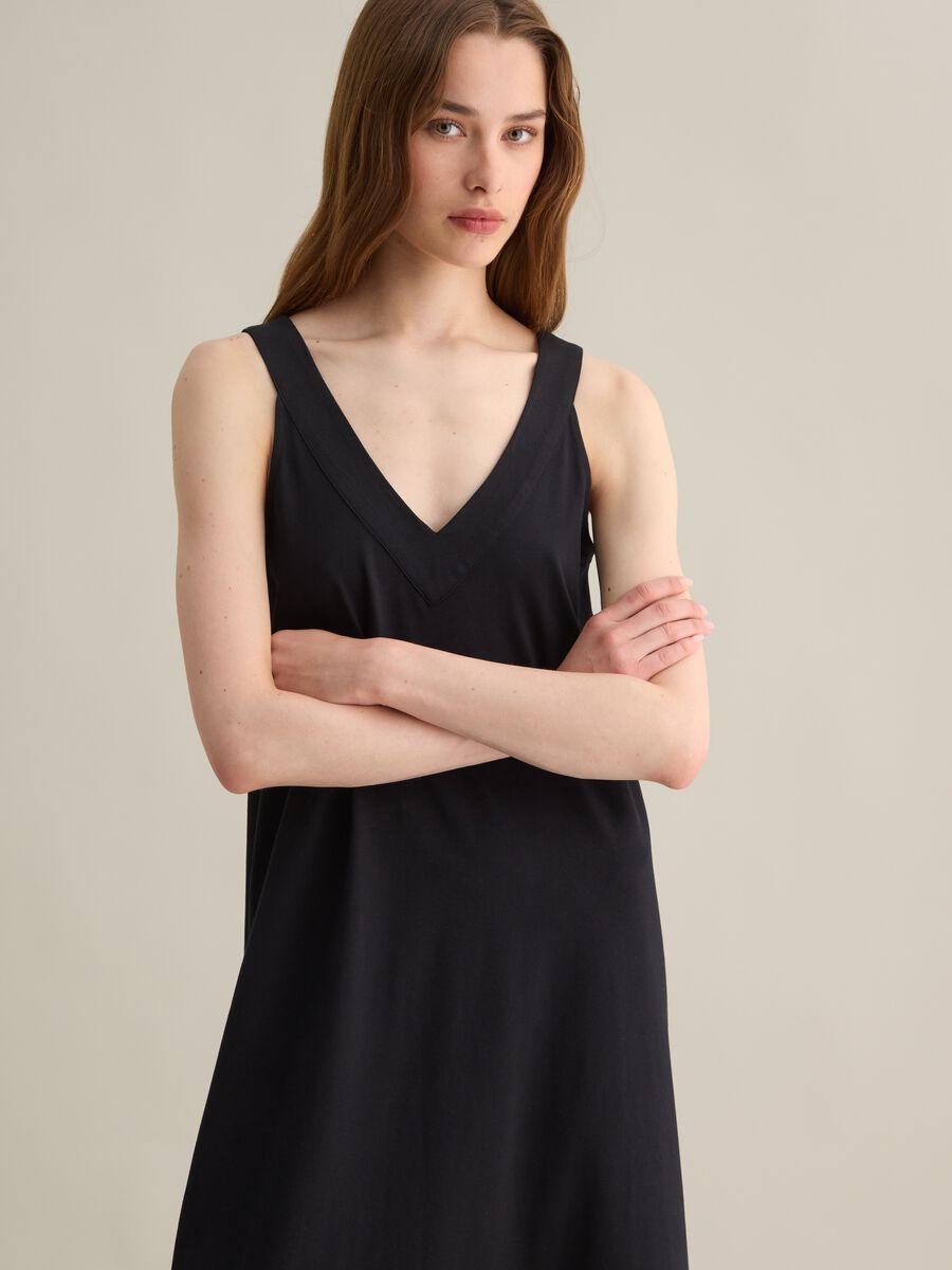 Black Long Cotton Dress_1