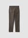 Grey stretch cotton five-pocket trousers_1